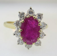 Ruby 14k Halo Ring